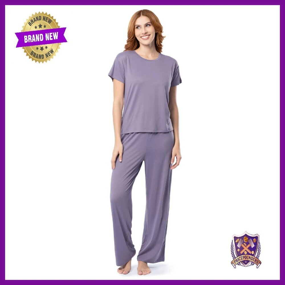 Soft Jersey Sleep Set with Drop Shoulder Tee & Convertible Waist Pants